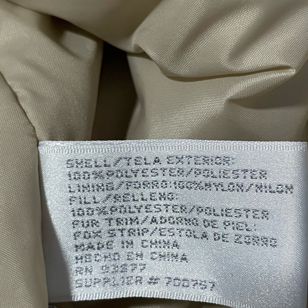 Worthington cream Puffer Jacket with Fur Hood - Picture 10 of 11